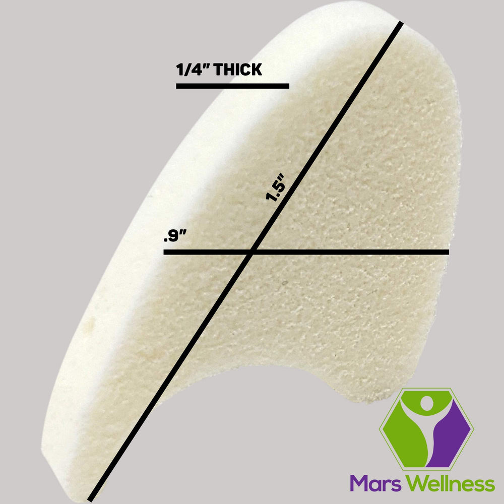 Mars Wellness séparateurs d'orteils en mousse, gros plan, réduction des frottements.