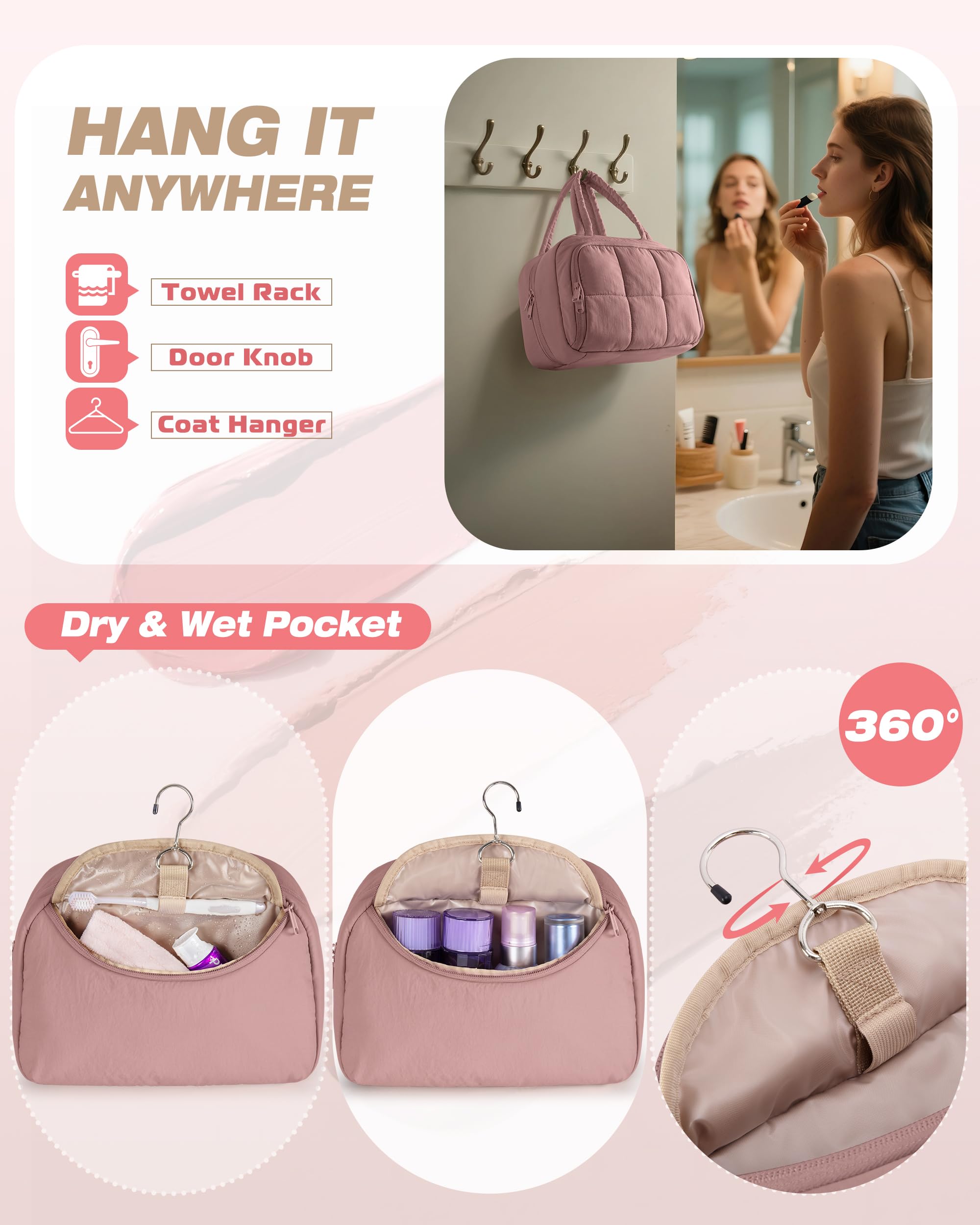 Intérieur en maille du Marscamd sac, organise maquillage et soins