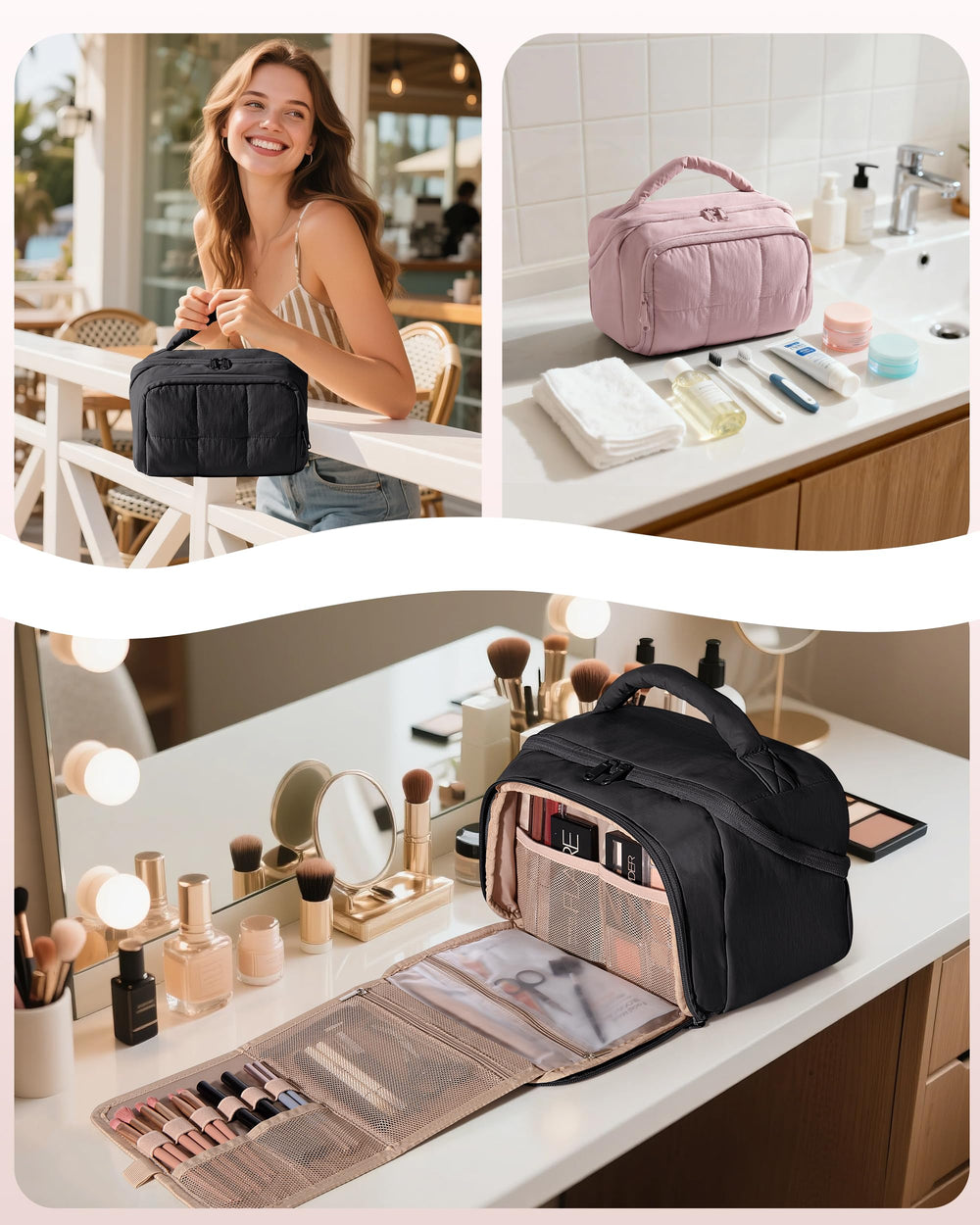 Marscamd Trousse glisse dans une valise et reste prête pour le voyage.
