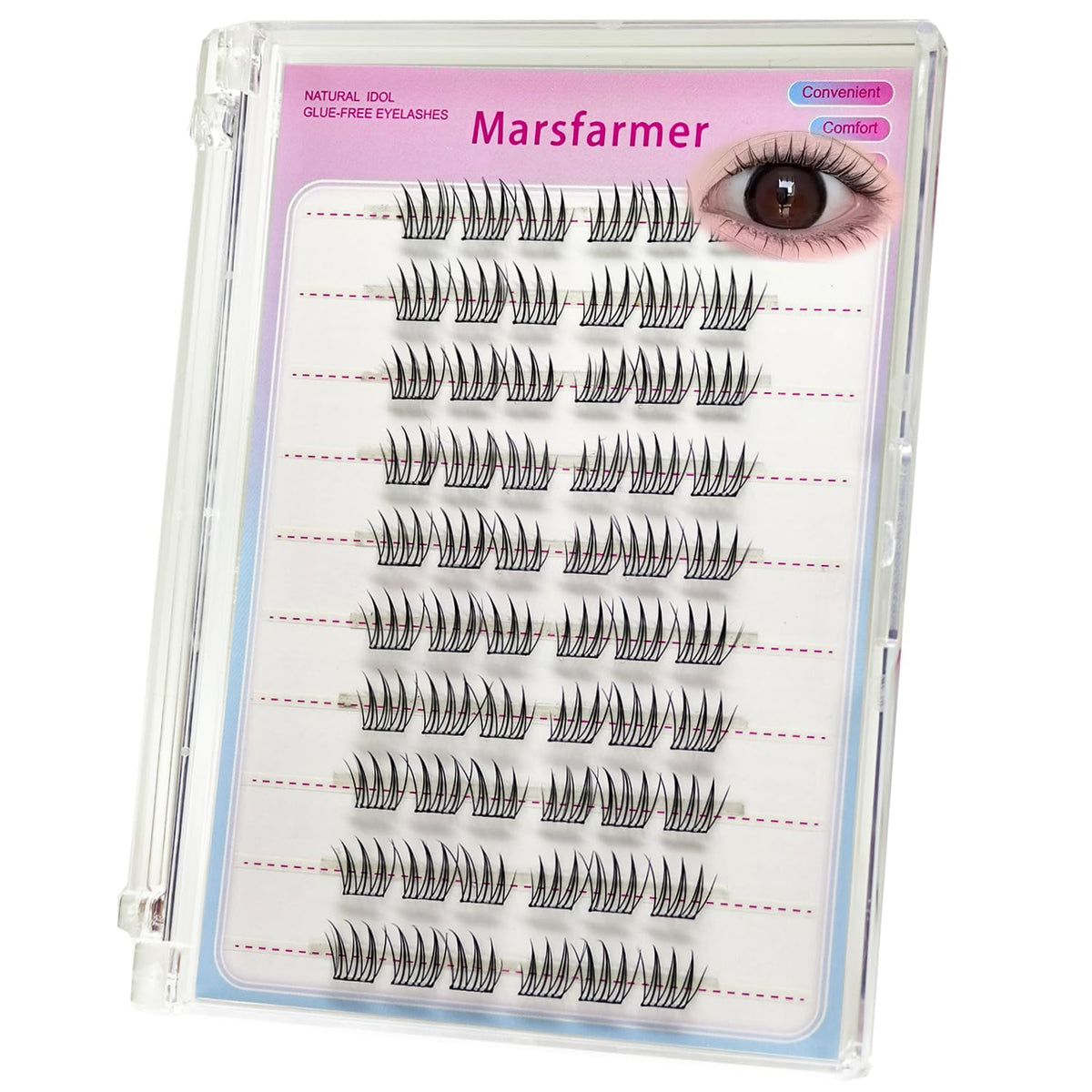 Marsfarmer cils clusters auto-adhésifs 7-9 mm pour un regard volumineux.