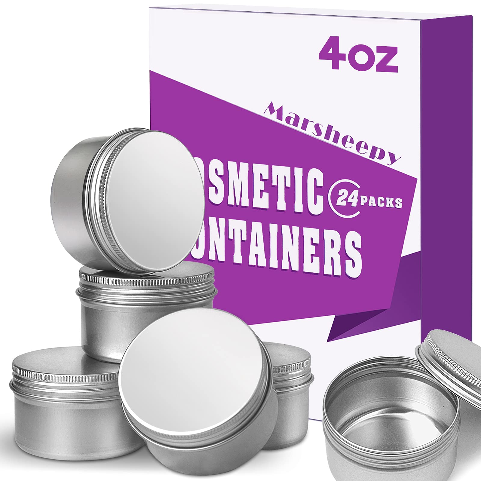 Marsheepy boîtes aluminium 4oz baume lèvres, pratique et portable.