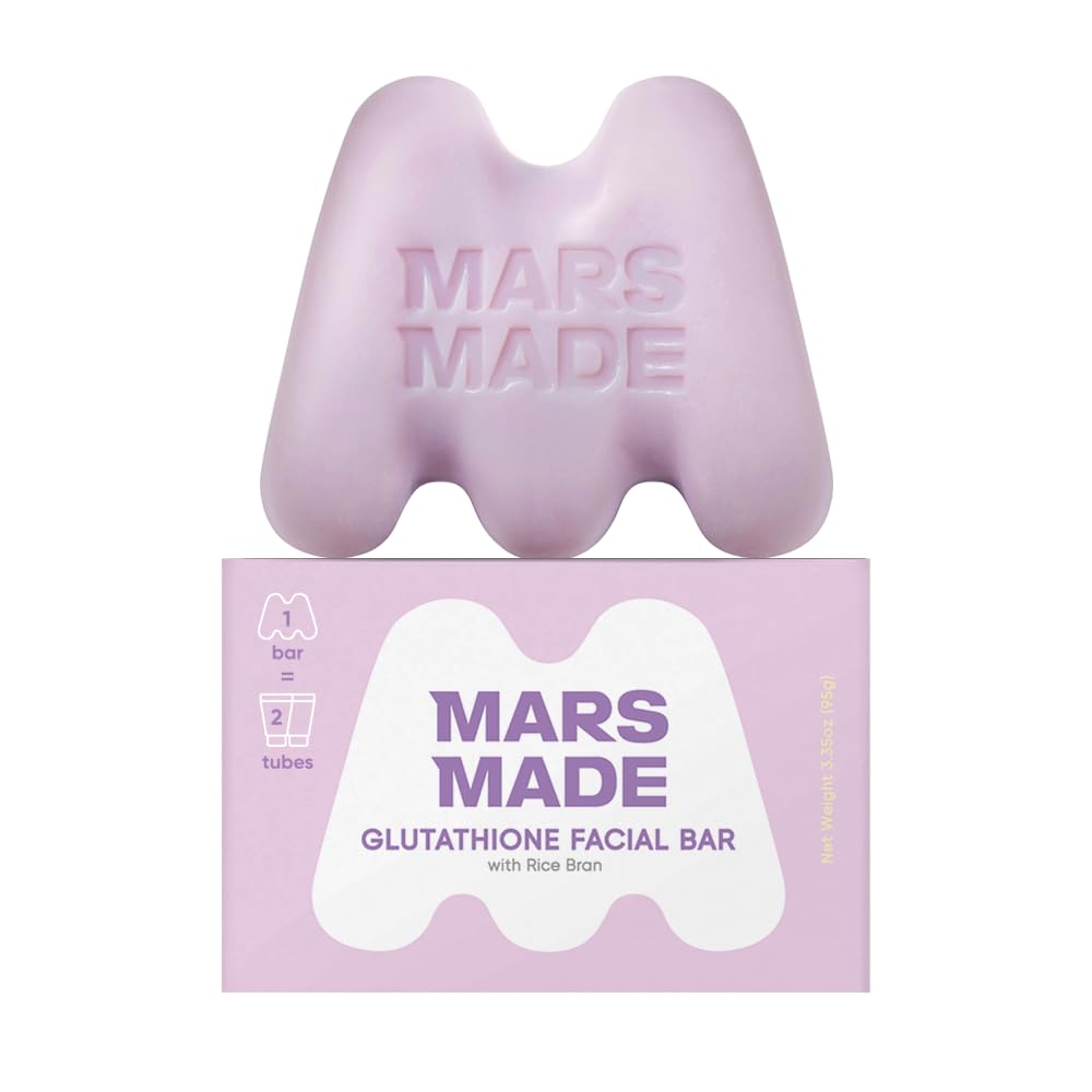 Barre nettoyante MARS MADE avec glutathione et riz pour une peau lumineuse
