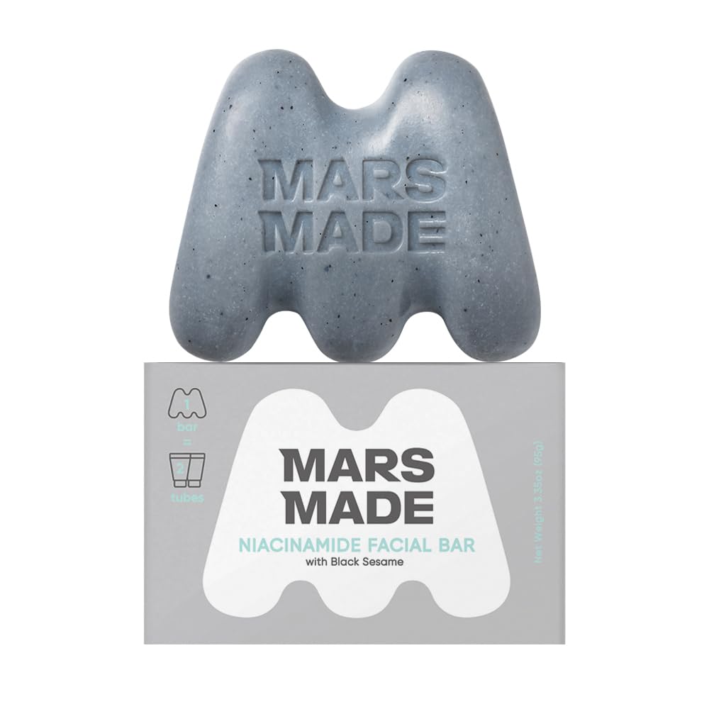 MARS MADE Niacinamide Bar Visage avec sesame noir, hydratante au quotidien.