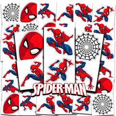Tatouages Spiderman Marvel: pose emblématique, parfait pour fêtes et activités créatives