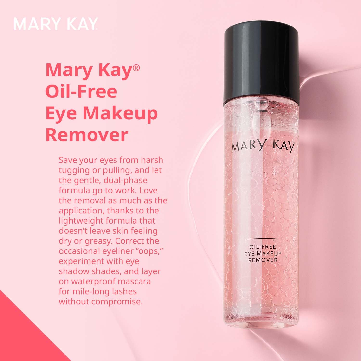 Mary Kay Démaquillant Yeux Sans Huile: formule biphasique dissout maquillage sans frottement
