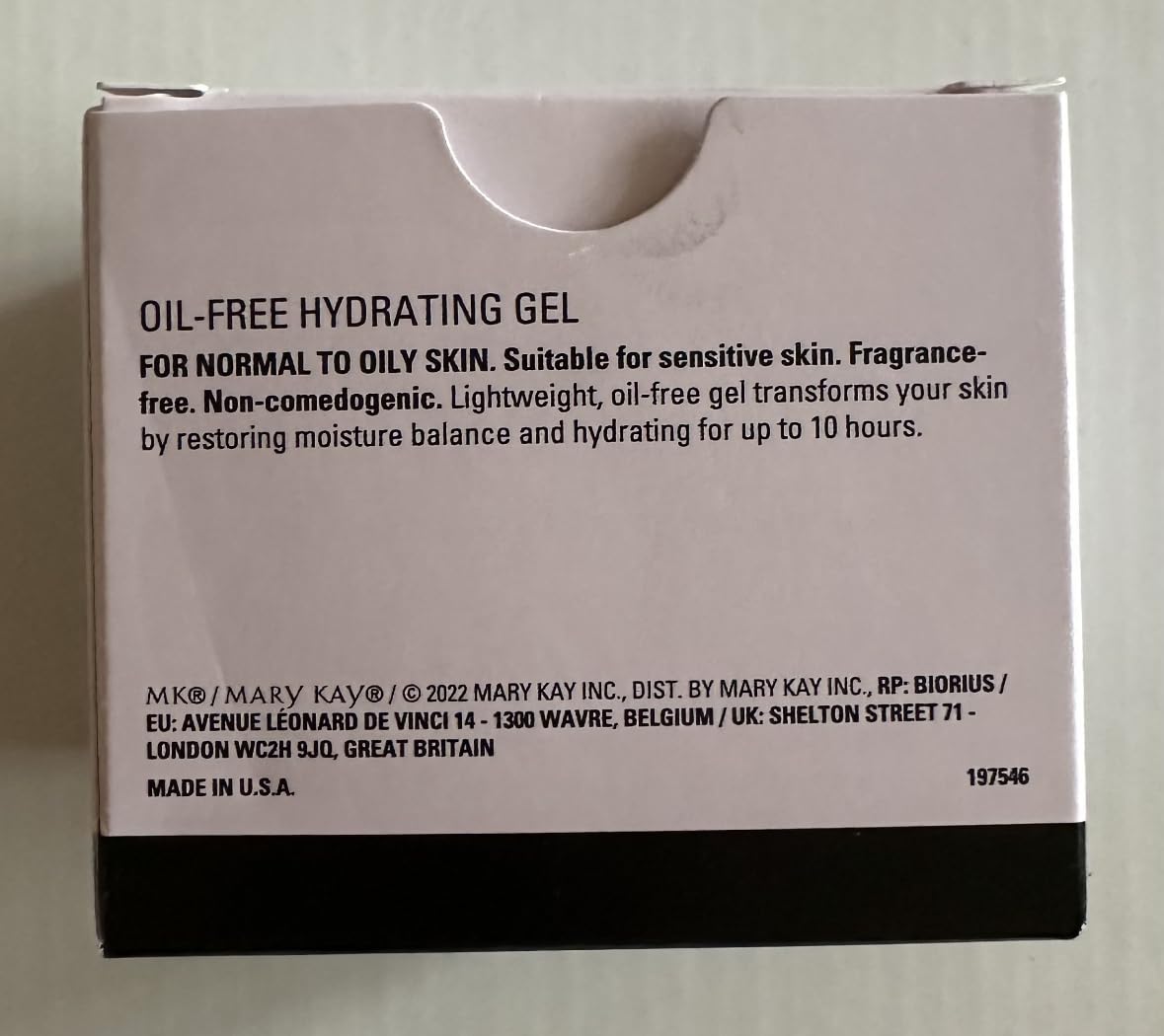 Notice Mary Kay claire pour l'utilisation optimale du gel hydratant sans huile