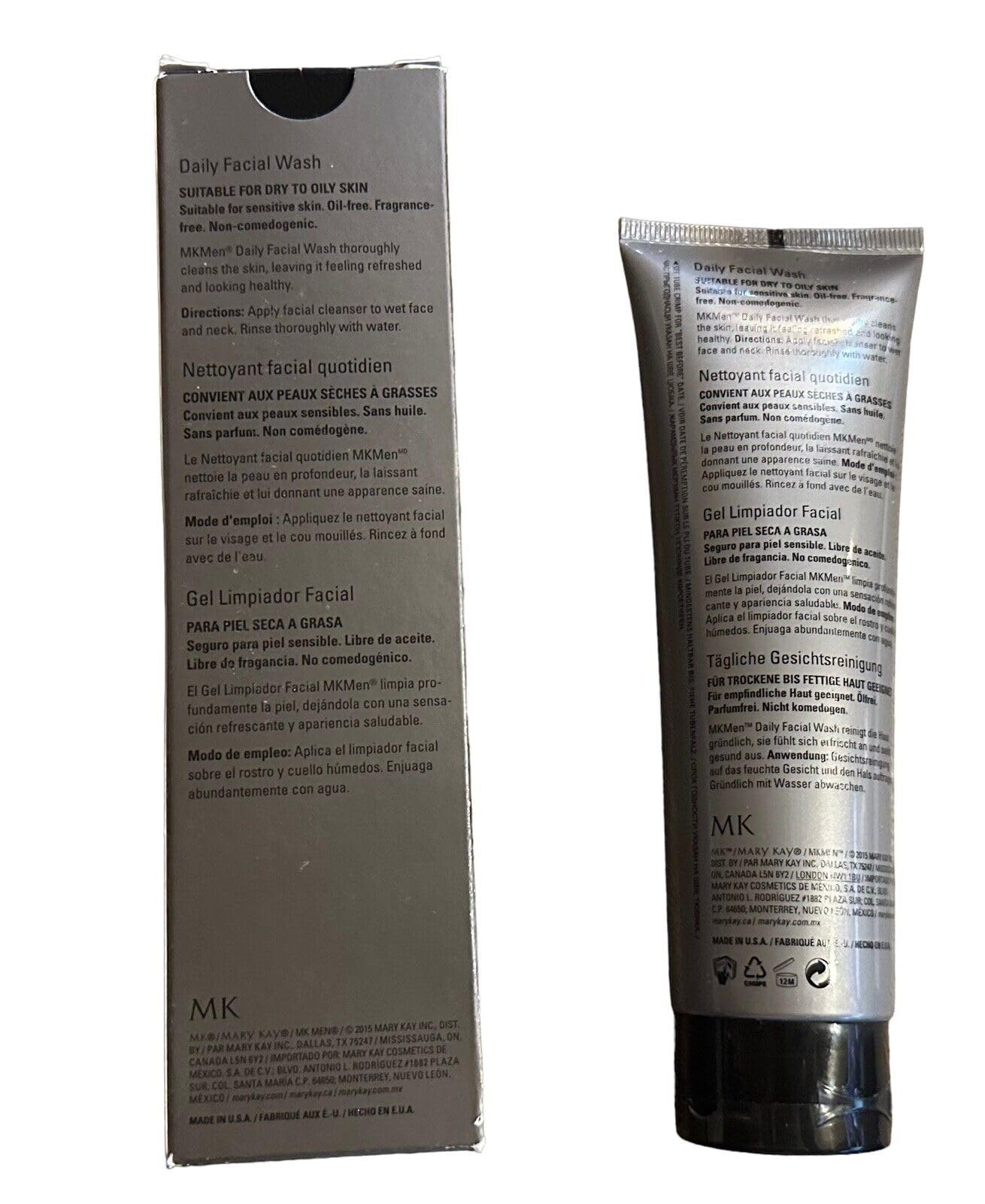 Routine simple avec Mary Kay MK Men pour peau nette après lavage.