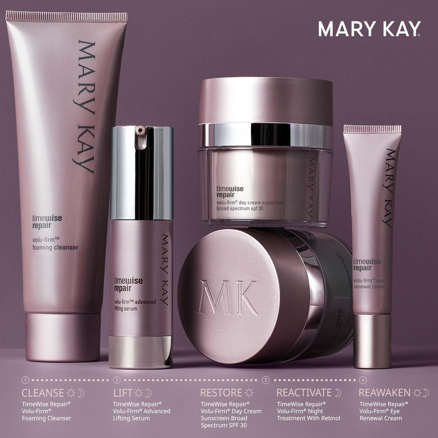 Mary Kay TimeWise Repair Volu-Firm Nettoyant Visage, prépare la peau pour le rituel anti-âge.