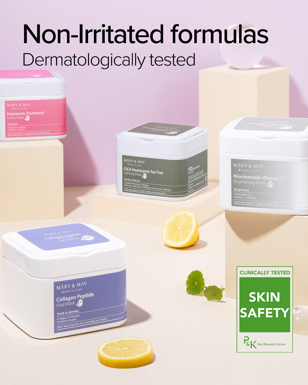 Mary&May Masque Collagène Peptide Vital – rituel de 10 à 15 minutes.