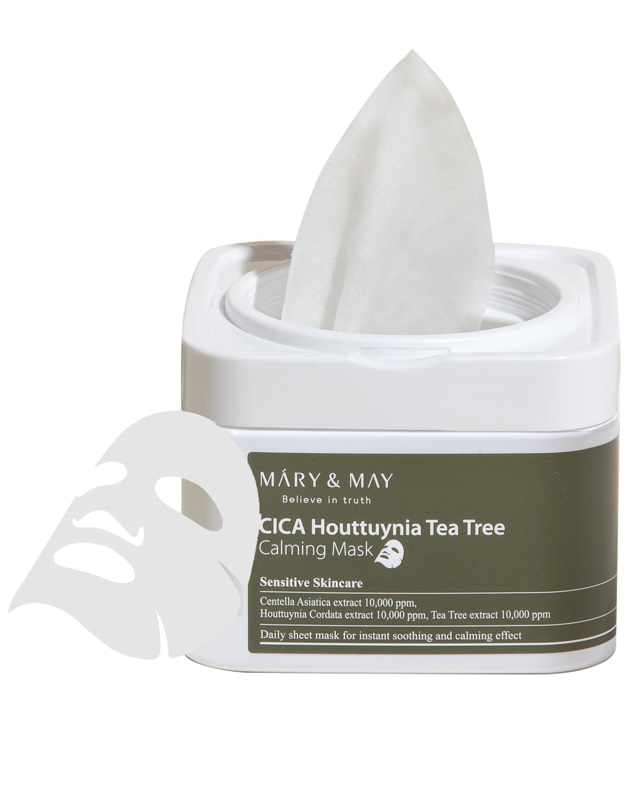 Mary&May masque feuille apaisant pour peau sensible, hydratation et douceur