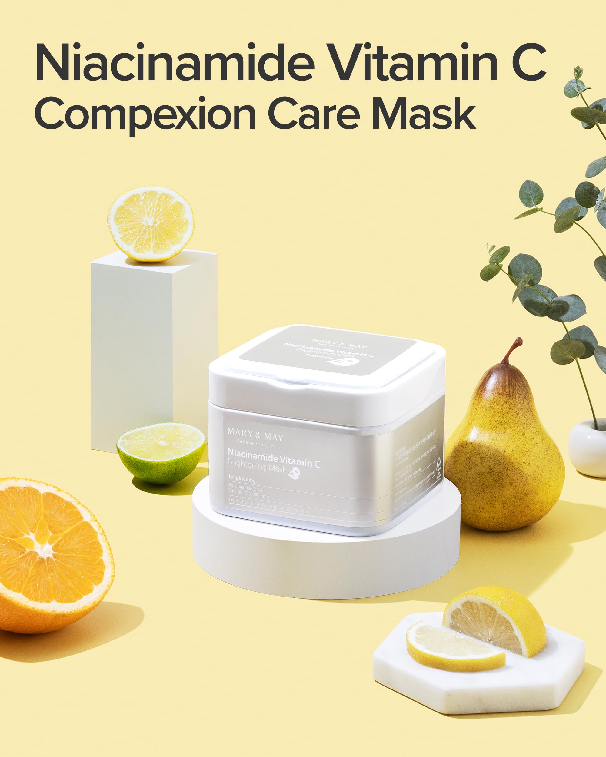 Mary&May Masque en feuille, texture douce sur peau, sans parfum.