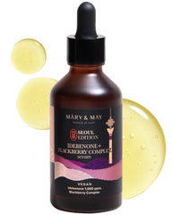 Sérum Mary&May Seoul Edition, bouteille élégante, antioxydant pour l'éclat et la fermeté.