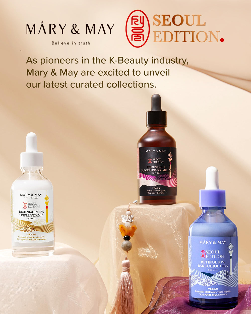Emballage durable Mary&May, parfait pour la routine quotidienne.