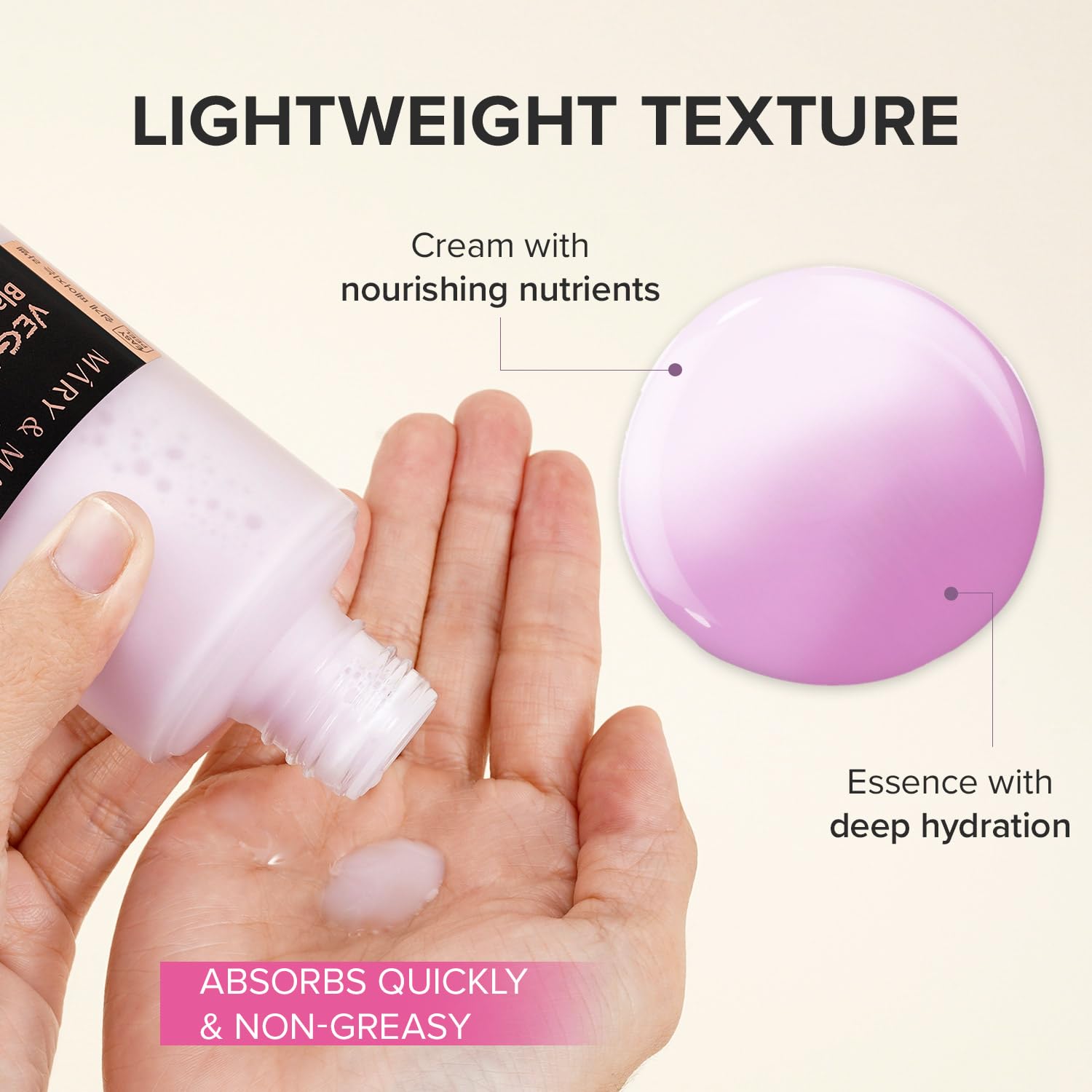 Mary&May texture lait – application douce et absorption rapide.