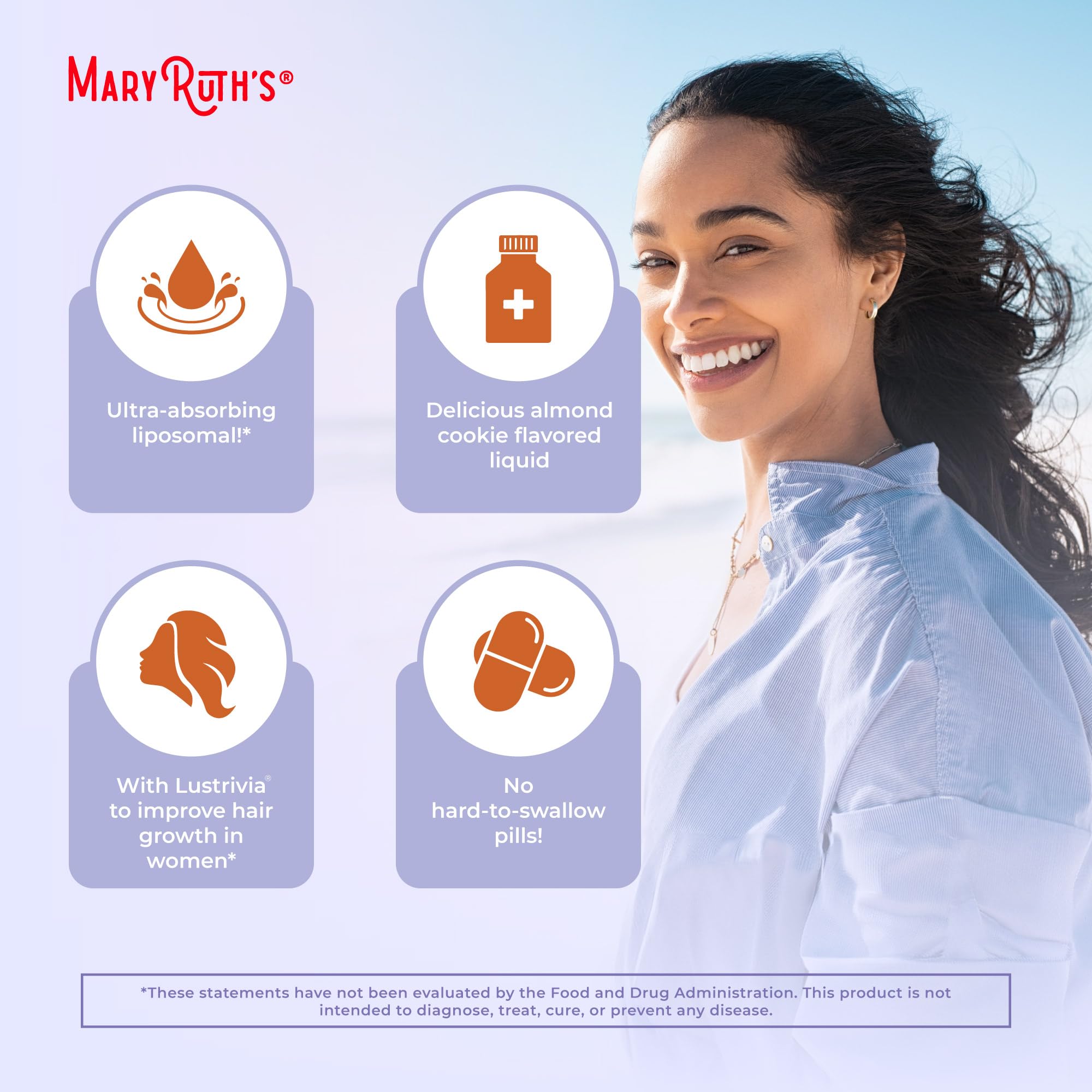 MARYRUTH'S Biotine 10000 mcg — flacon et emballage visibles.