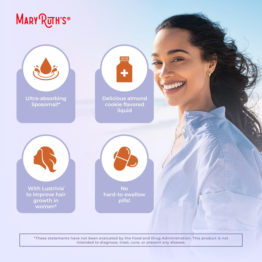 MARYRUTH'S Biotine 10000 mcg — flacon et emballage visibles.
