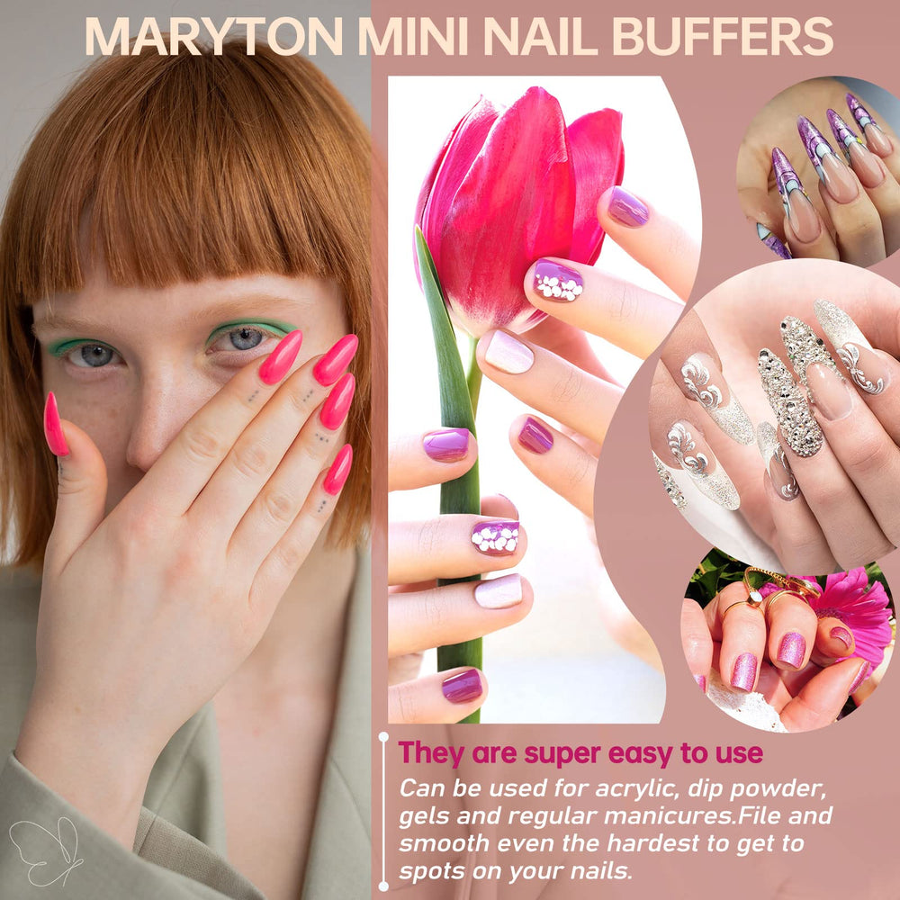 Maryton abrasifs doux pour ongles, bloc tampon orange.