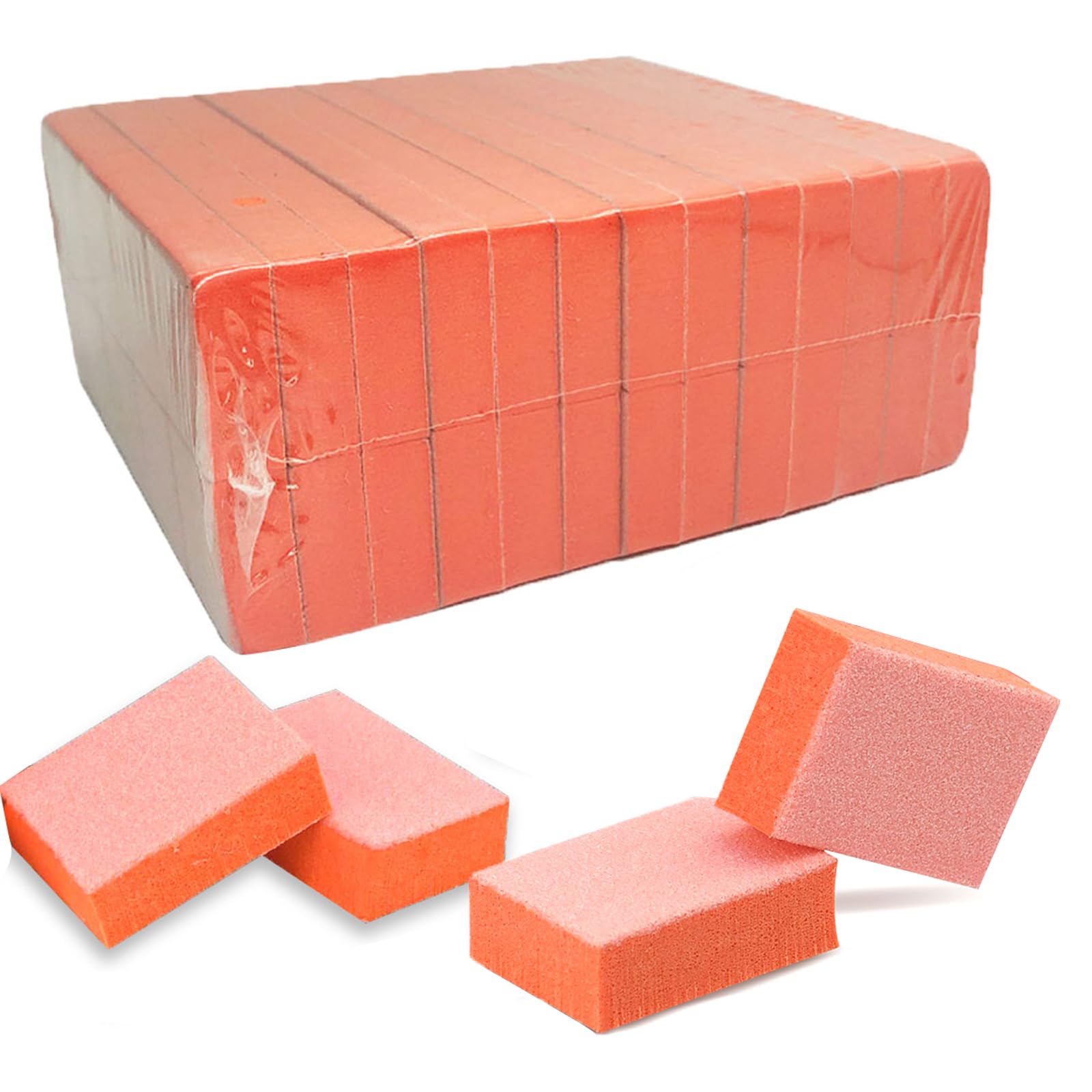 Maryton bloc tampon orange, grains 80-100, idéal pour préparer les ongles.