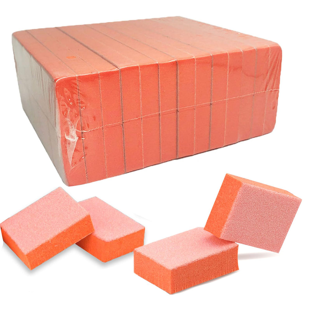 Maryton bloc tampon orange, grains 80-100, idéal pour préparer les ongles.