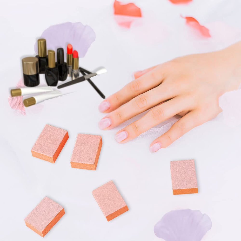 Maryton kit 130 pièces, bloc tampon orange, préparation rapide des ongles.