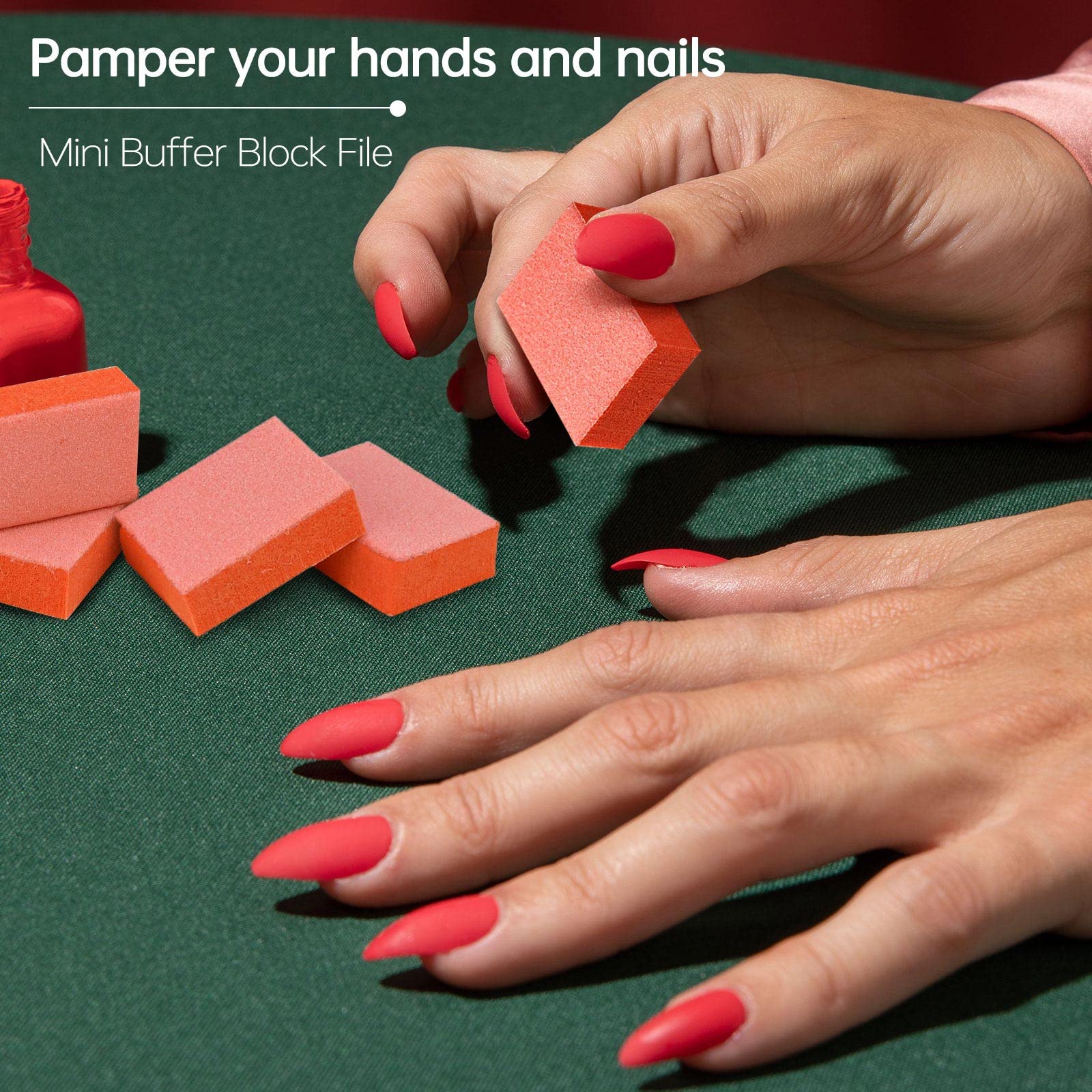 Maryton mini tampons orange, grains 80-100, kit professionnel pour salons.
