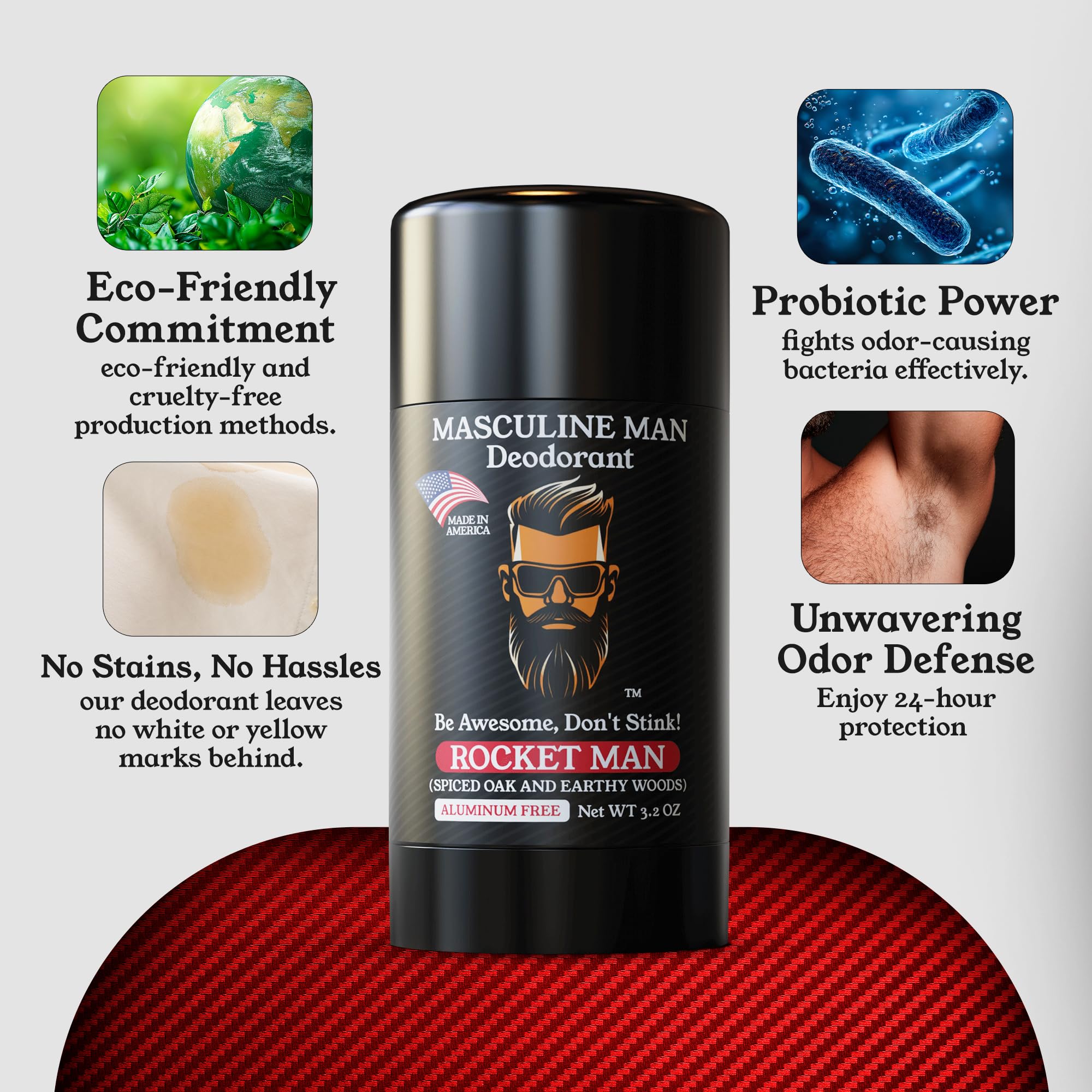 MASCULINE MAN – Texture lisse grâce à la cire de candelilla pour une application facile.