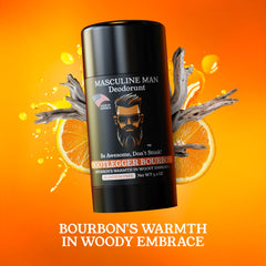 Déodorant Masculine Man Bootlegger Bourbon, arôme boisé persistant