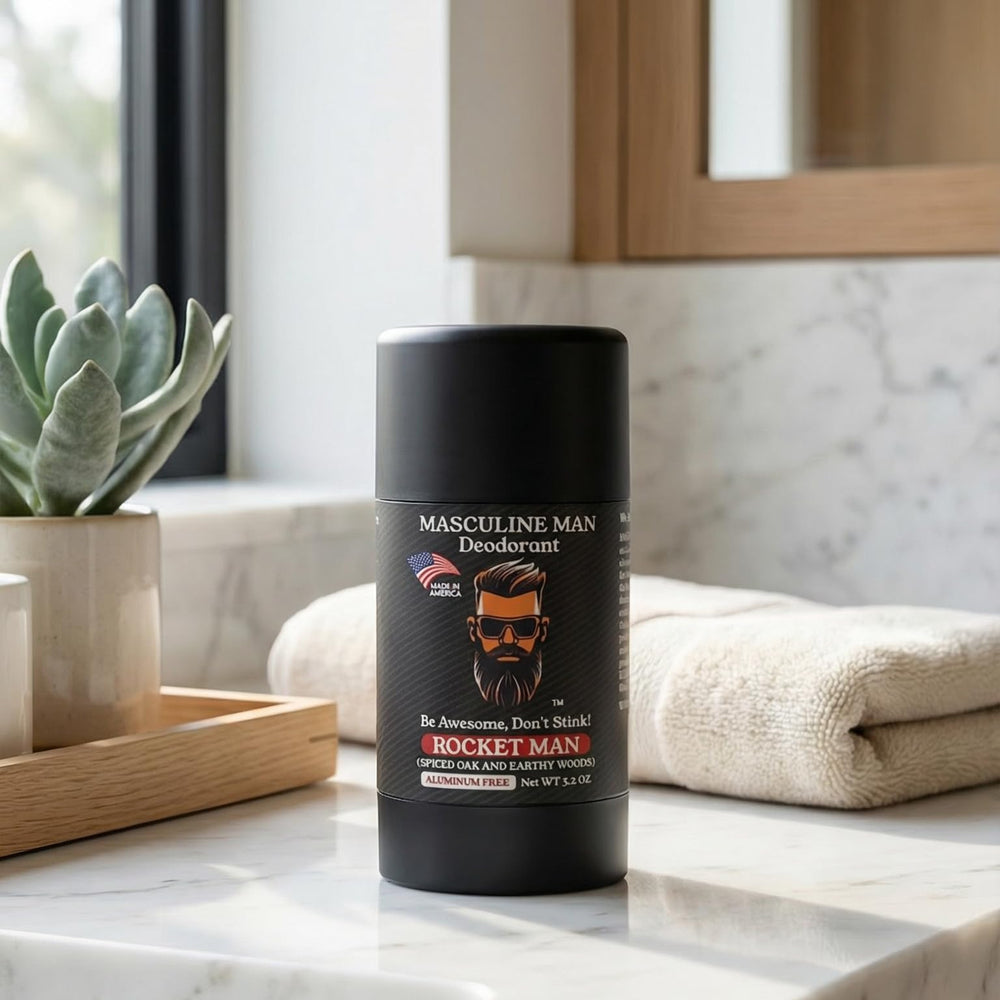 MASCULINE MAN – Ingrédients naturels: huile de coco, jojoba et vitamine E.