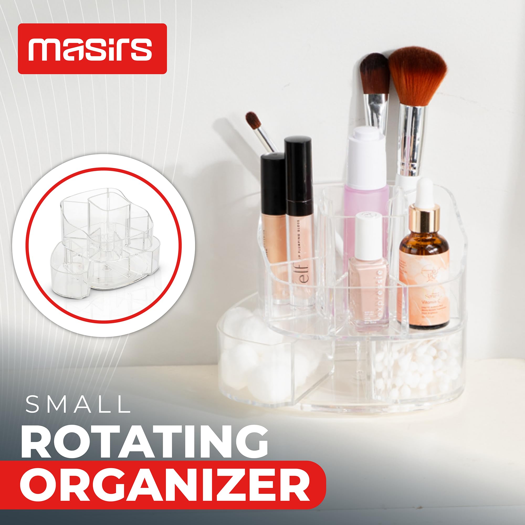 Masirs petit organisateur maquillage mini spacieux idéal sur vanité ou comptoir