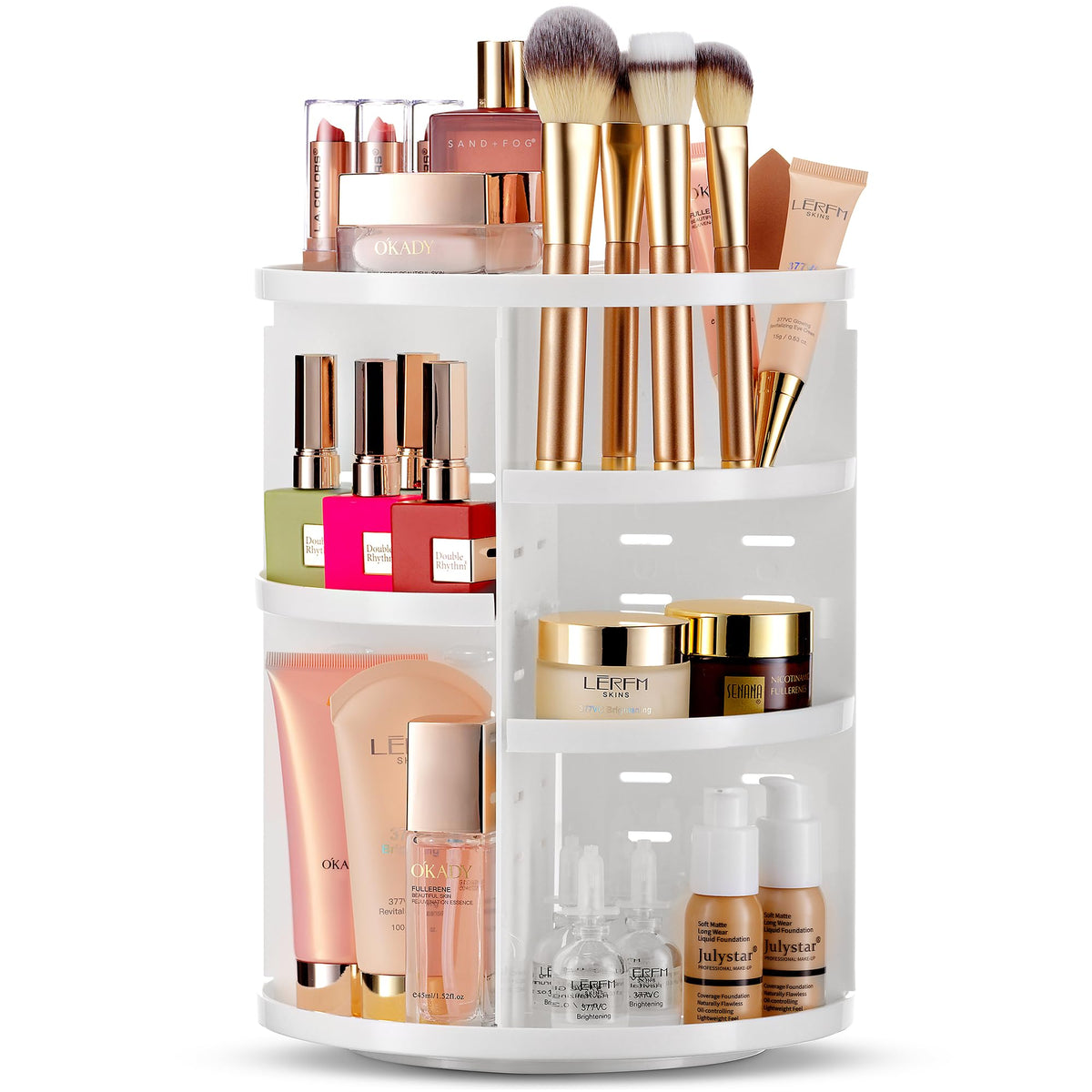Masirs organisateur maquillage rotation 360 pour un accès rapide aux produits beauté