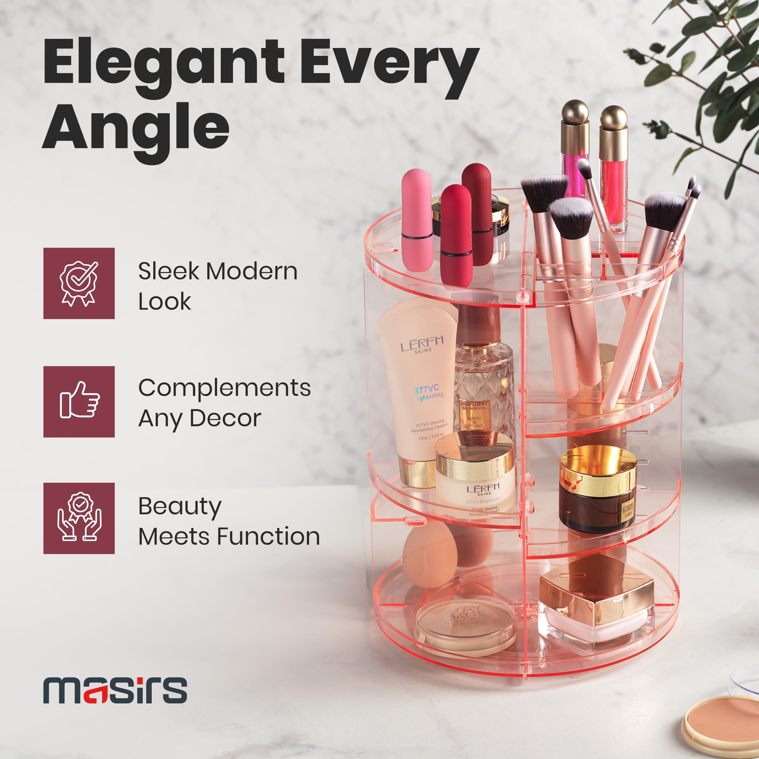 Masirs rangement-beaute-coiffeuse compact optimise l'espace sur votre coiffeuse.