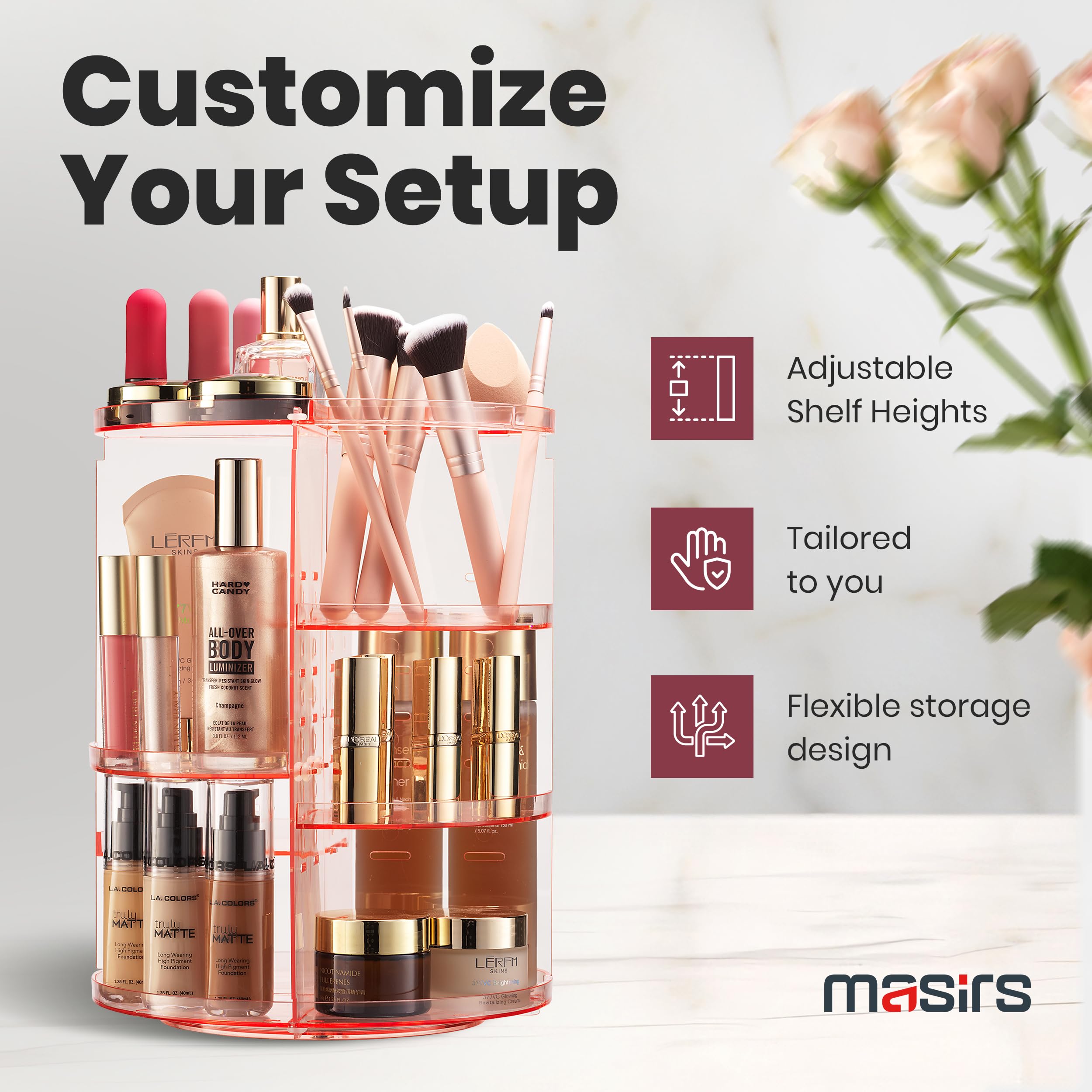 Masirs rotation 360° offre une vue complète pour prendre ce dont vous avez besoin.