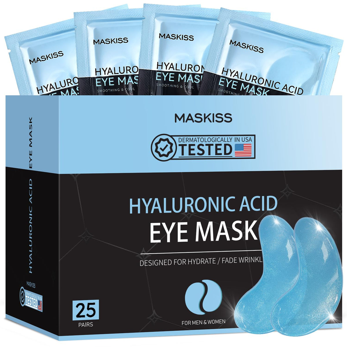 Maskiss masque yeux hyaluronique, texture gel et hydratation du contour.