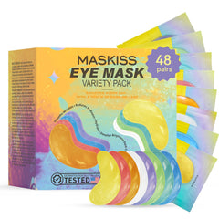 Patchs yeux Maskiss 8 couleurs en emballage pratique, fraîcheur préservée pour voyage.