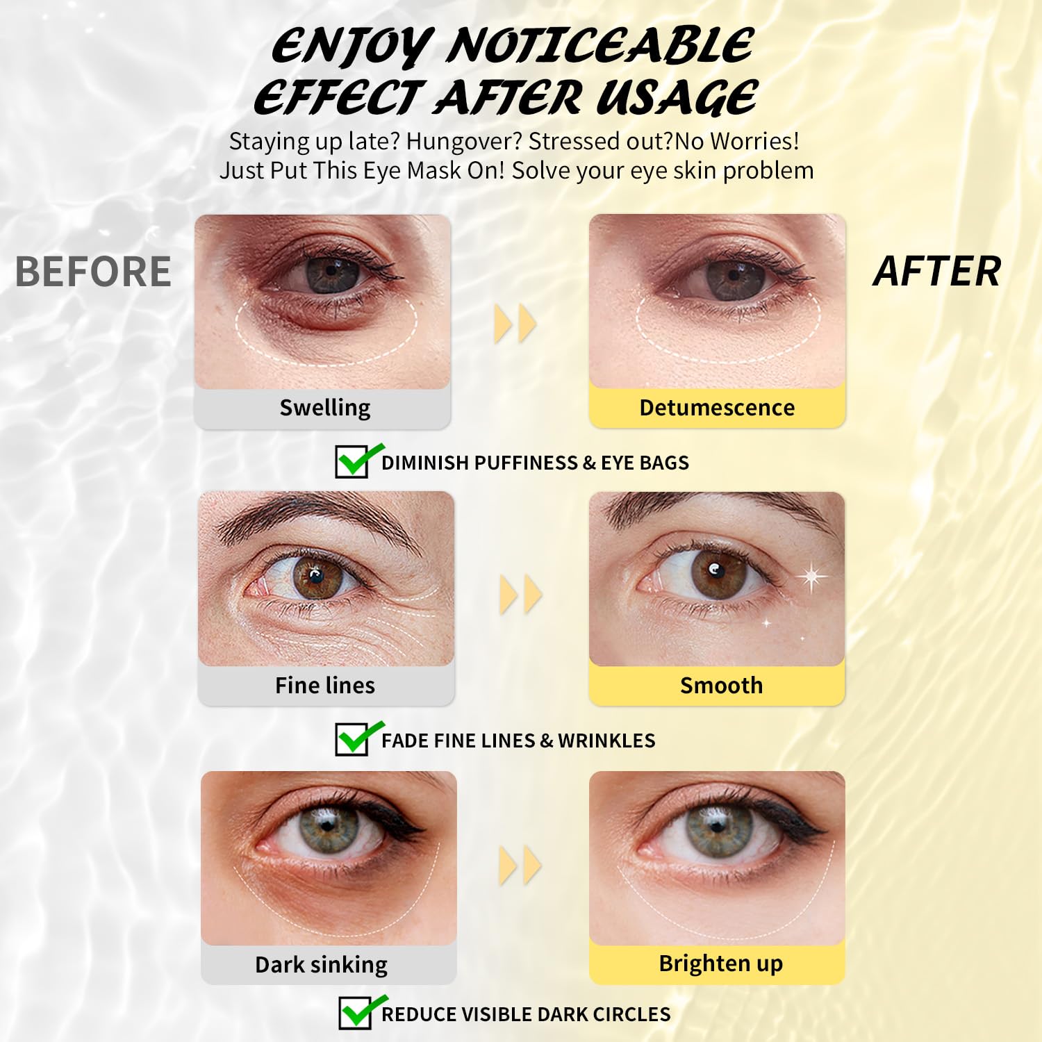 Adherence douce des patchs Maskiss sur le contour des yeux