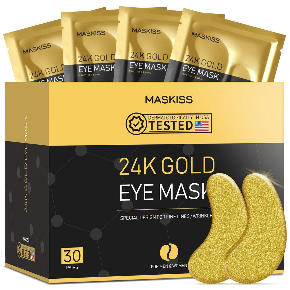 Maskiss patchs yeux or 24k: soin ciblé pour réduire les signes de fatigue.