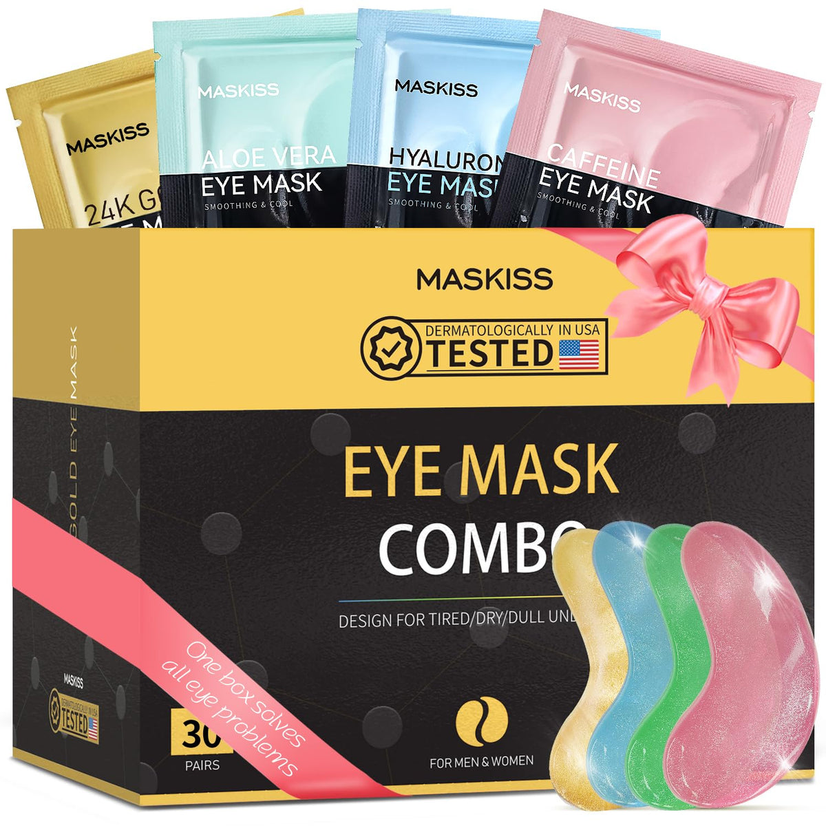 Maskiss sous-yeux or 24k pour un regard lumineux et raffermi