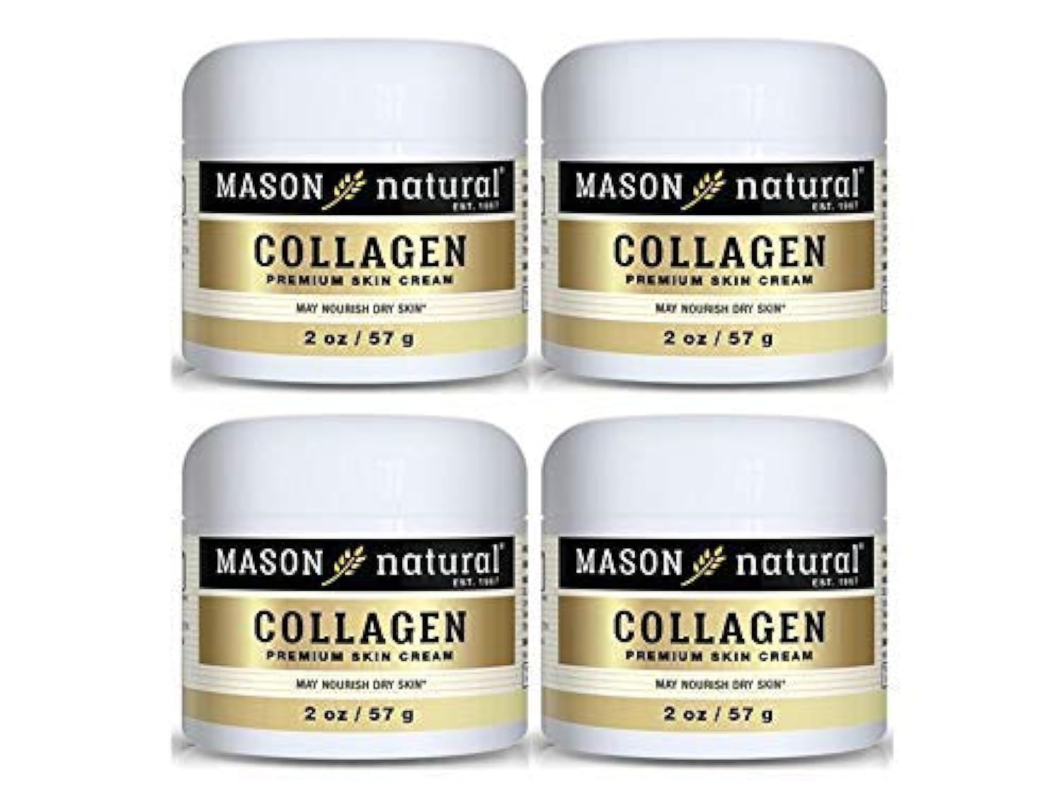 Mason Natural Creme Collagene dans une bouteille, hydratation quotidienne du visage.
