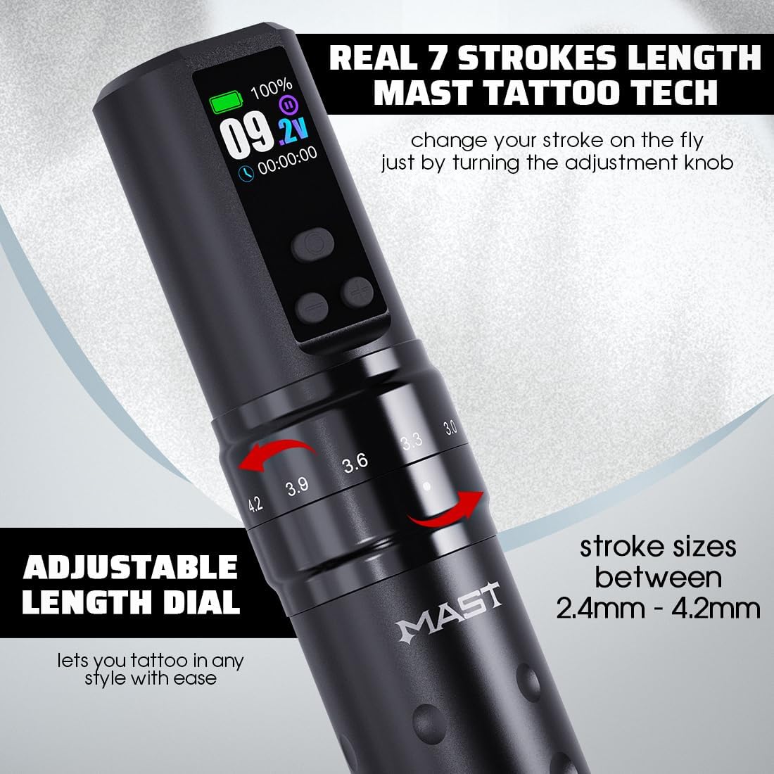 Batteries amovibles Mast Fold2 Pro 2000mAh pour une autonomie longue.