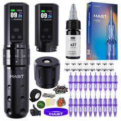 Pistolet tatouage Mast Fold2 Pro compact, prise en main confortable pour des sessions précises.