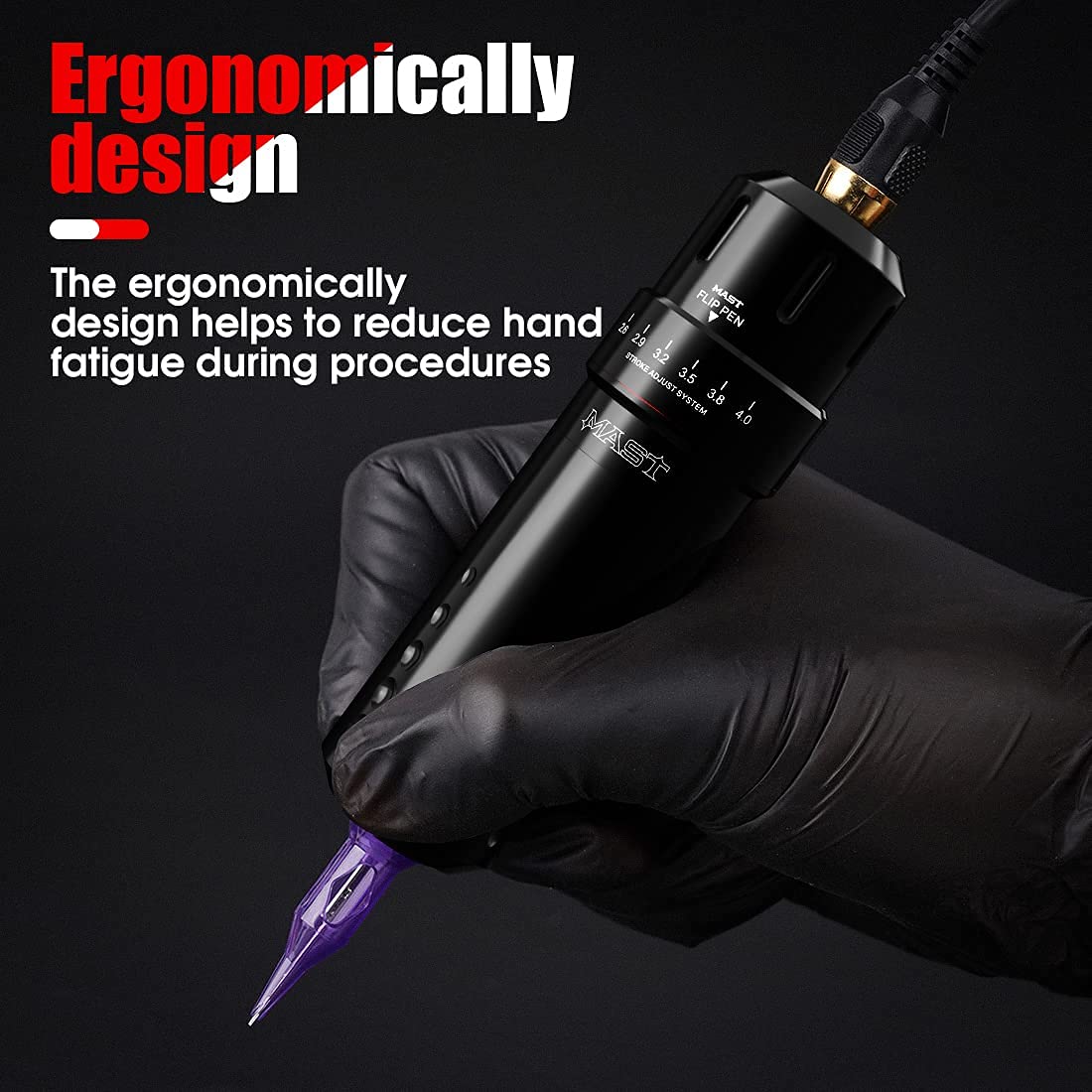 Aiguilles professionnelles Mast Tattoo Flip incluses pour précision du tracé