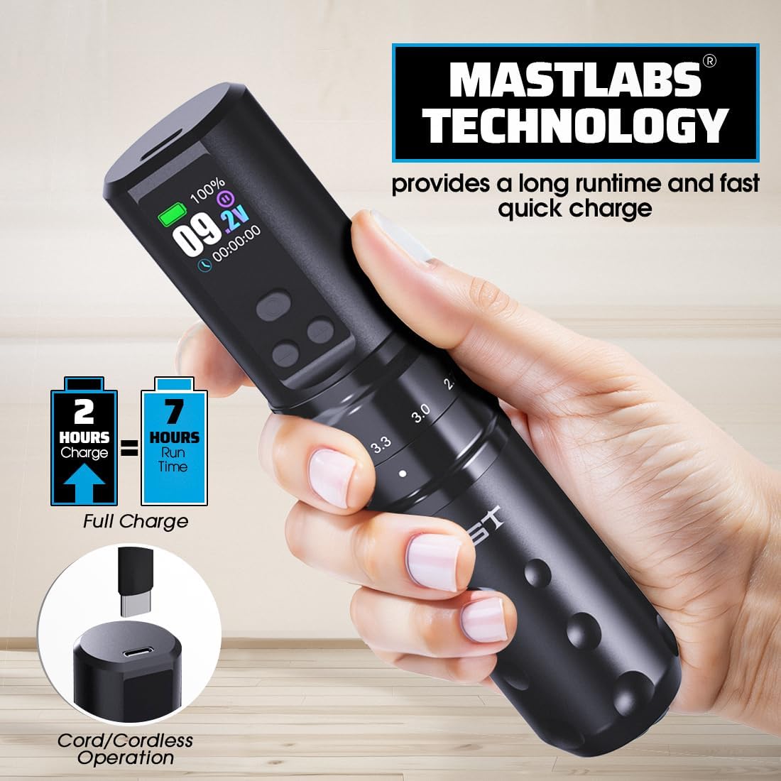 Mast Fold2 Pro sept longueurs de course pour divers styles.