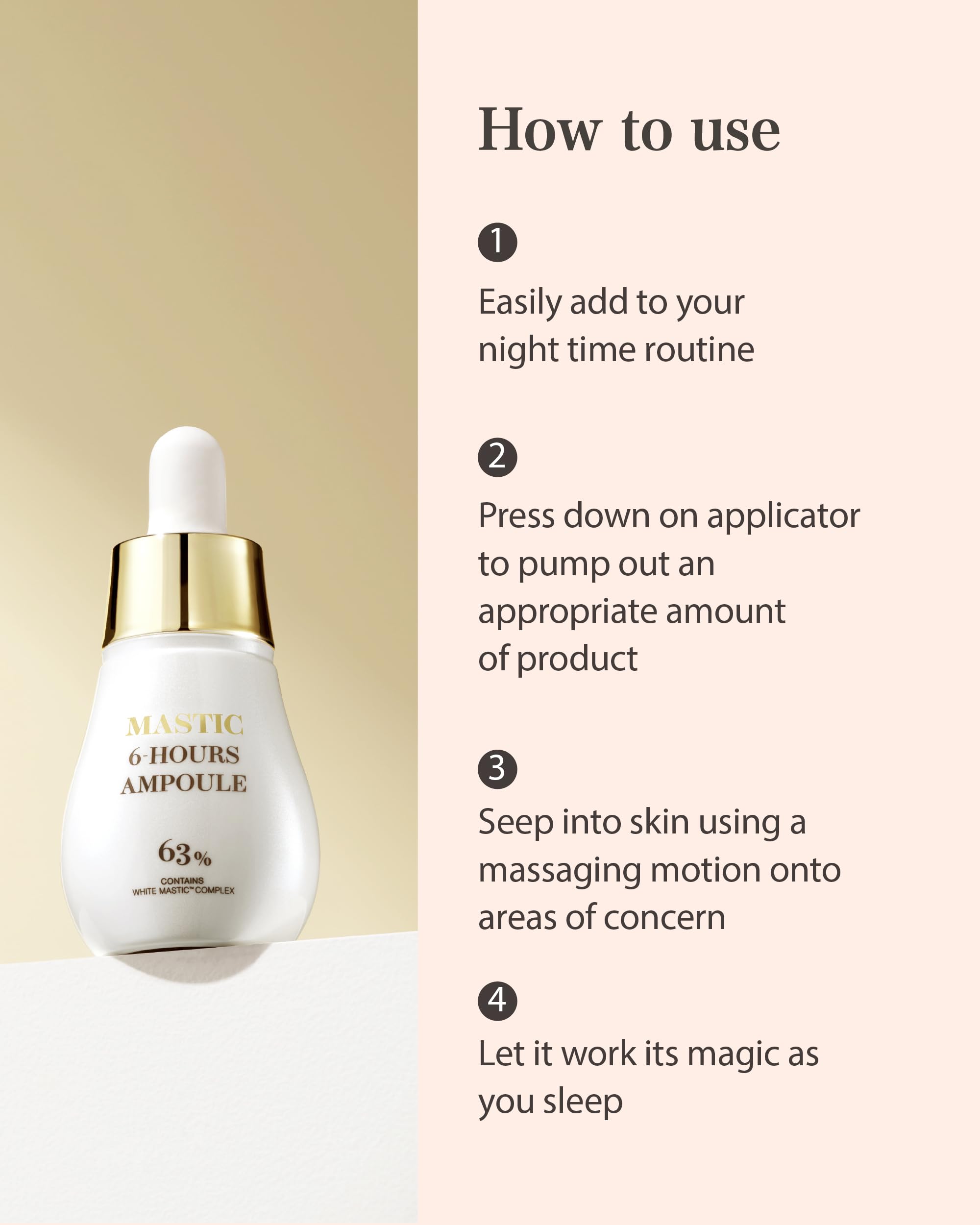 Mastina Mastic Ampoule – texture légère qui s absorbe rapidement.