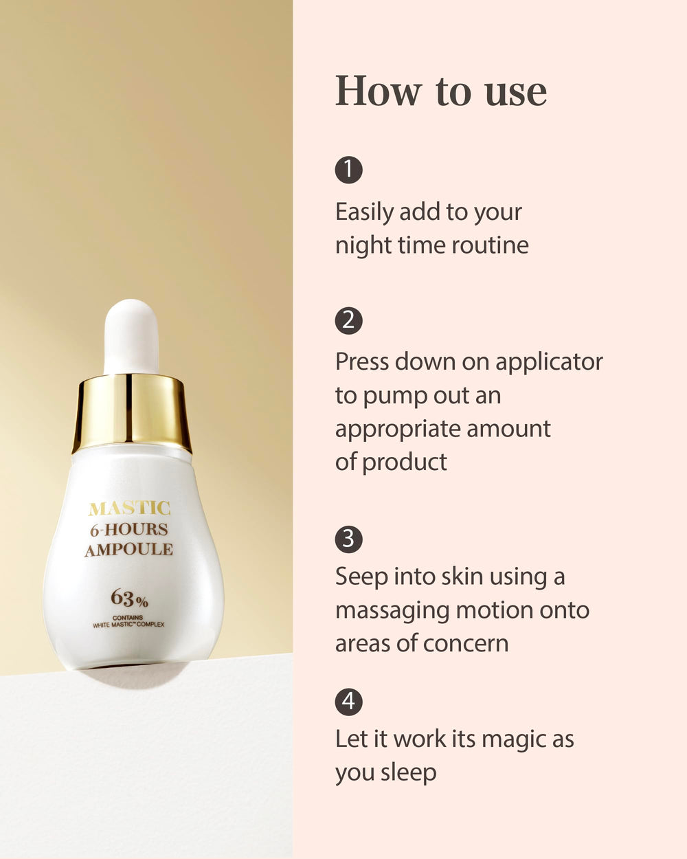Mastina Mastic Ampoule – texture légère qui s absorbe rapidement.