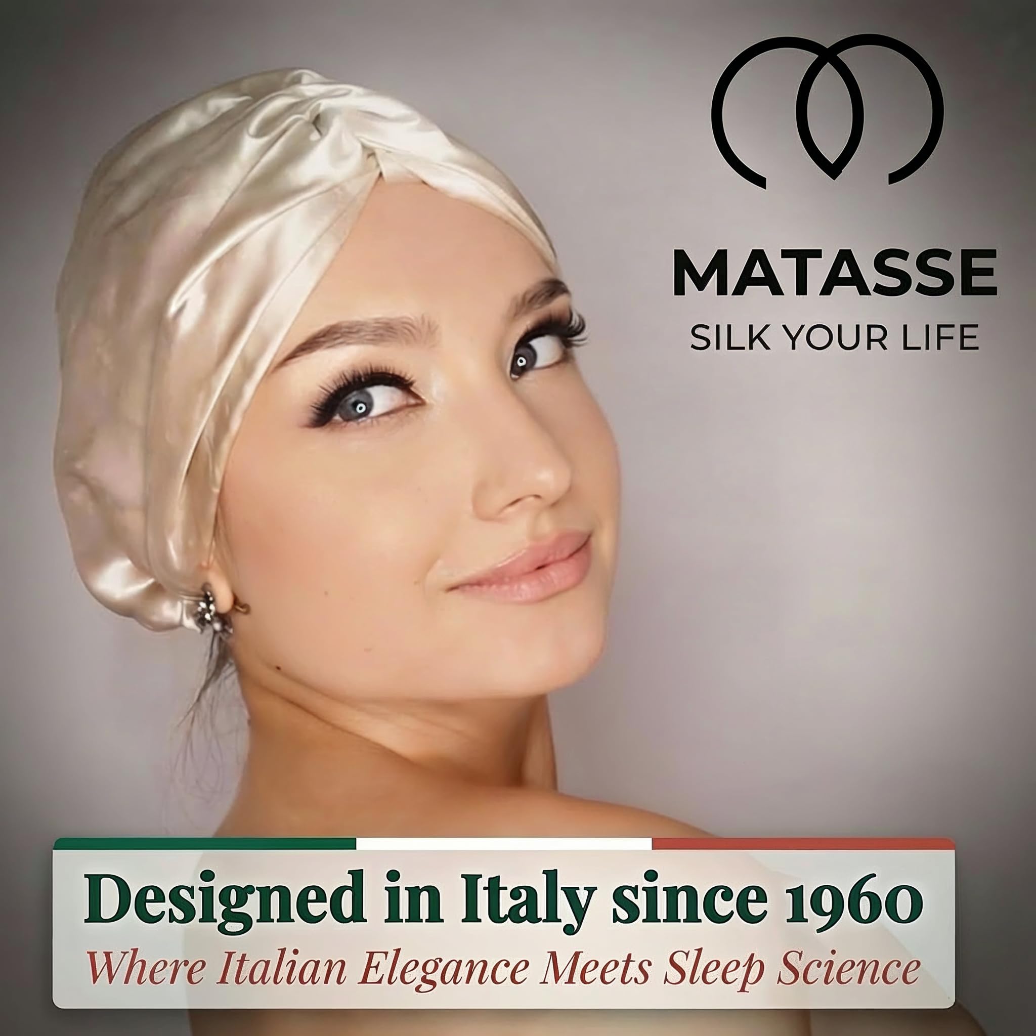 MATASSE Silk your life bonnet-elastique-premium reste en place toute la nuit.
