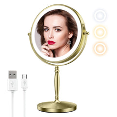 Matekxy miroir maquillage 8 pouces LED avec éclairage uniforme pour un rendu précis.