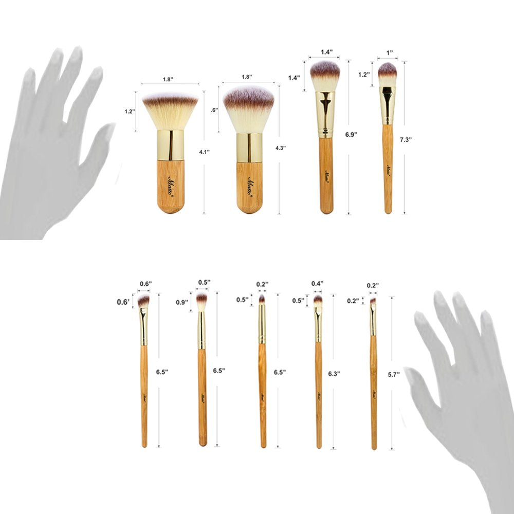 Pinceaux Matto manche bambou naturel et ferrule doré