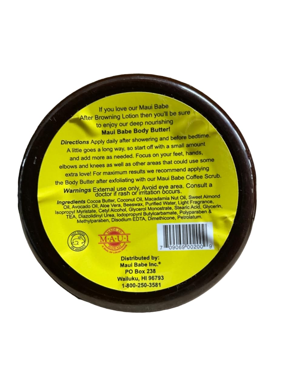 Maui Babe Aloe Vera – apaise et répare la peau après exposition.