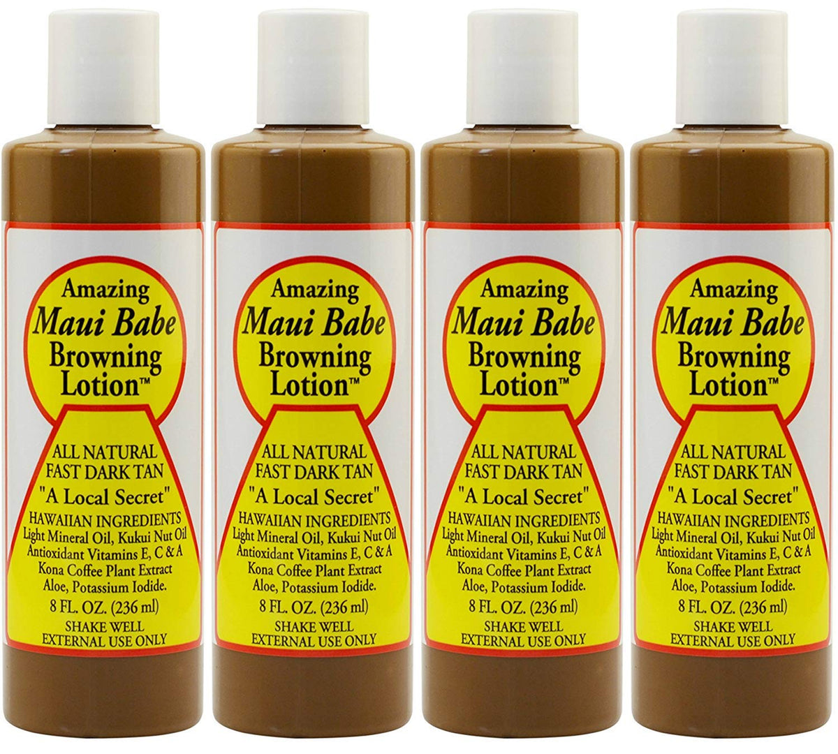 Maui Babe Browning Lotion, bouteille de 8 onces, favorise un bronzage naturel