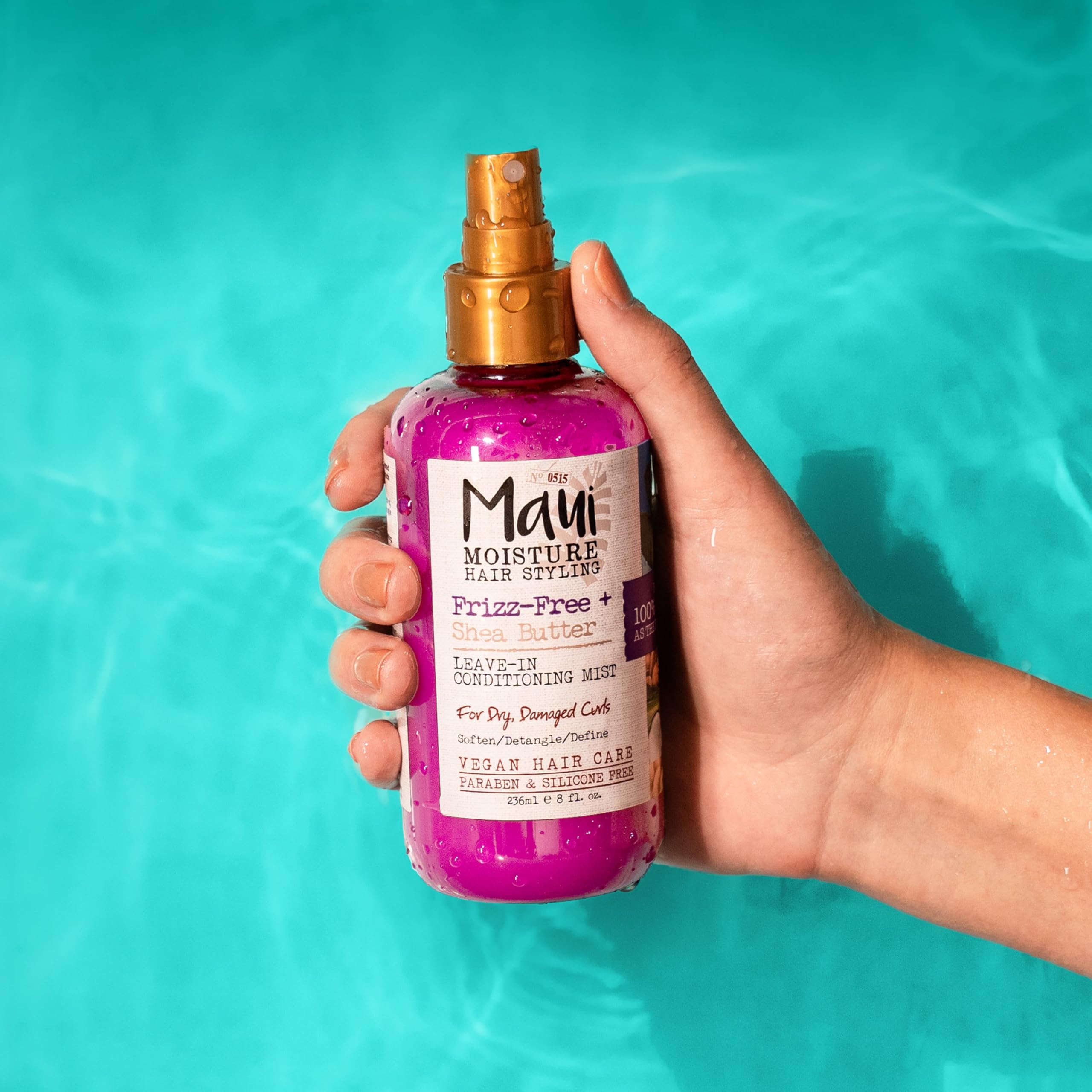 Maui Moisture, spray-cheveux, application quotidienne sur cheveux humides.